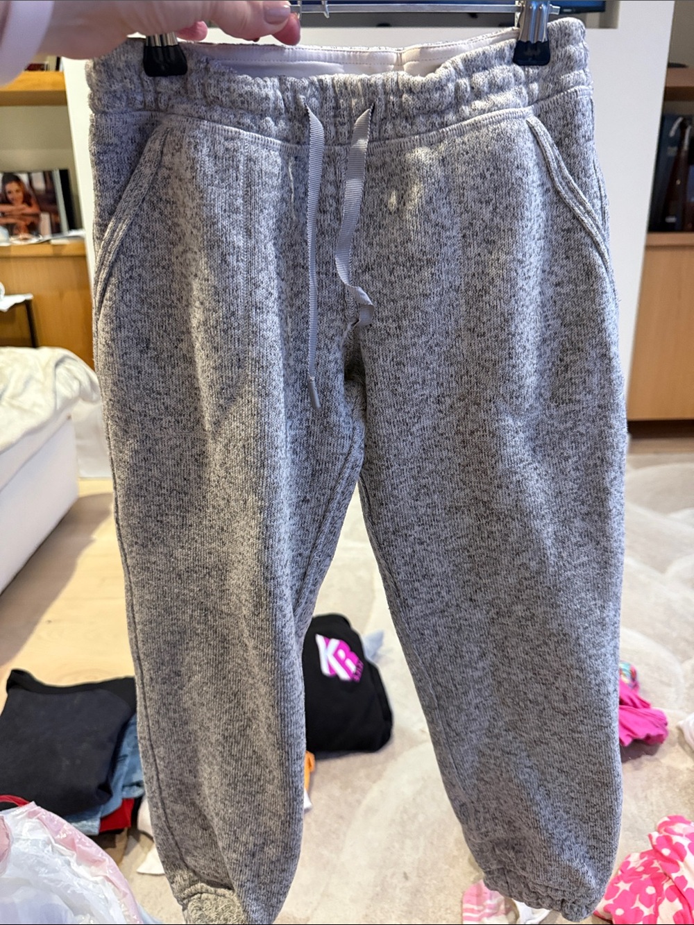 Kids Heather Gray Fleece Jogger Sweatpants